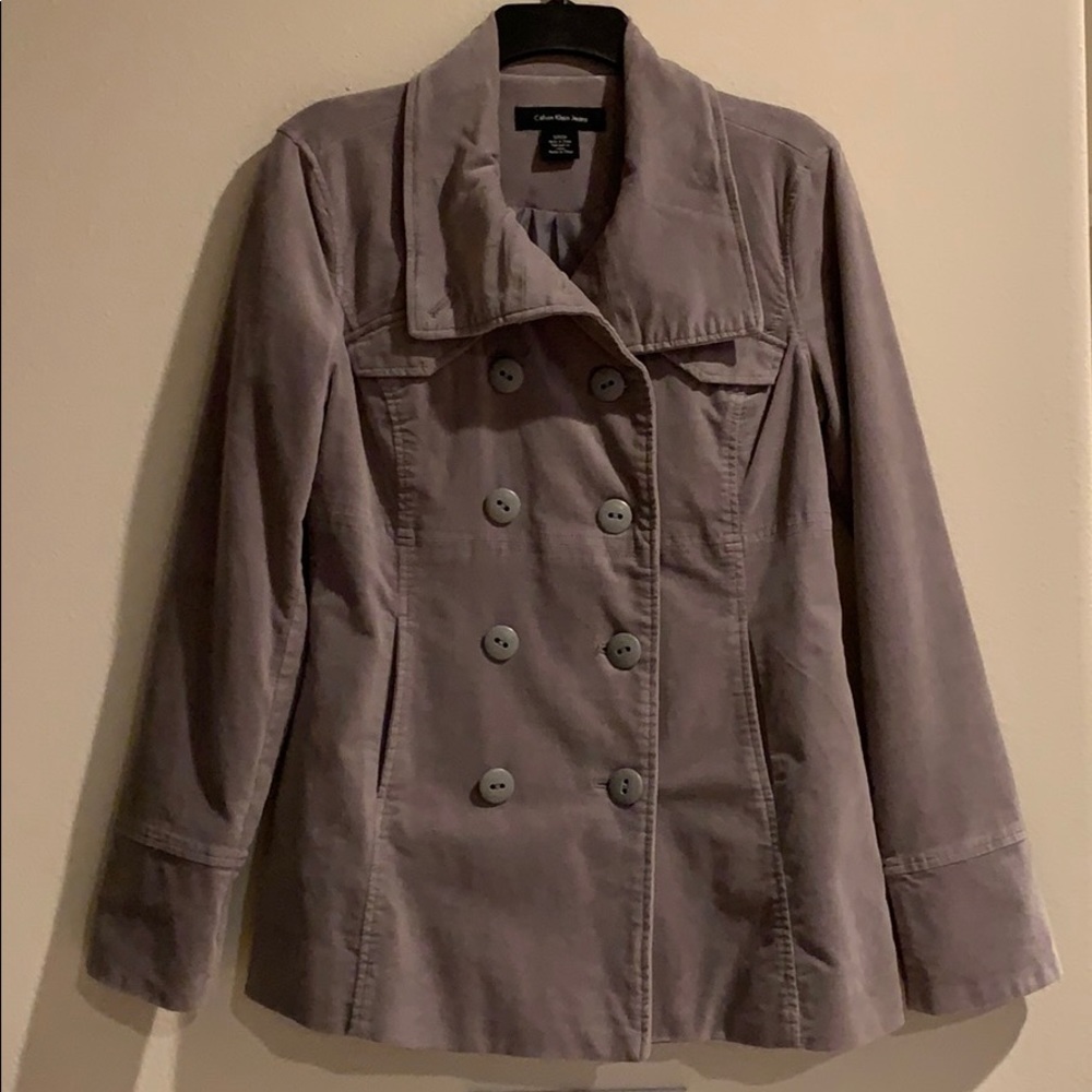 Gray velvet Pea coat